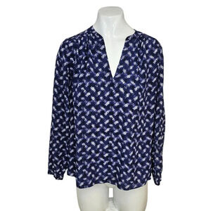 Rebecca Taylor Womens  V Neck 100% Silk Abstract Top Size 0